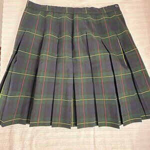 Dennis School Uniforms Junior Medium Belair Plaid Pleated Skirt Green USA New